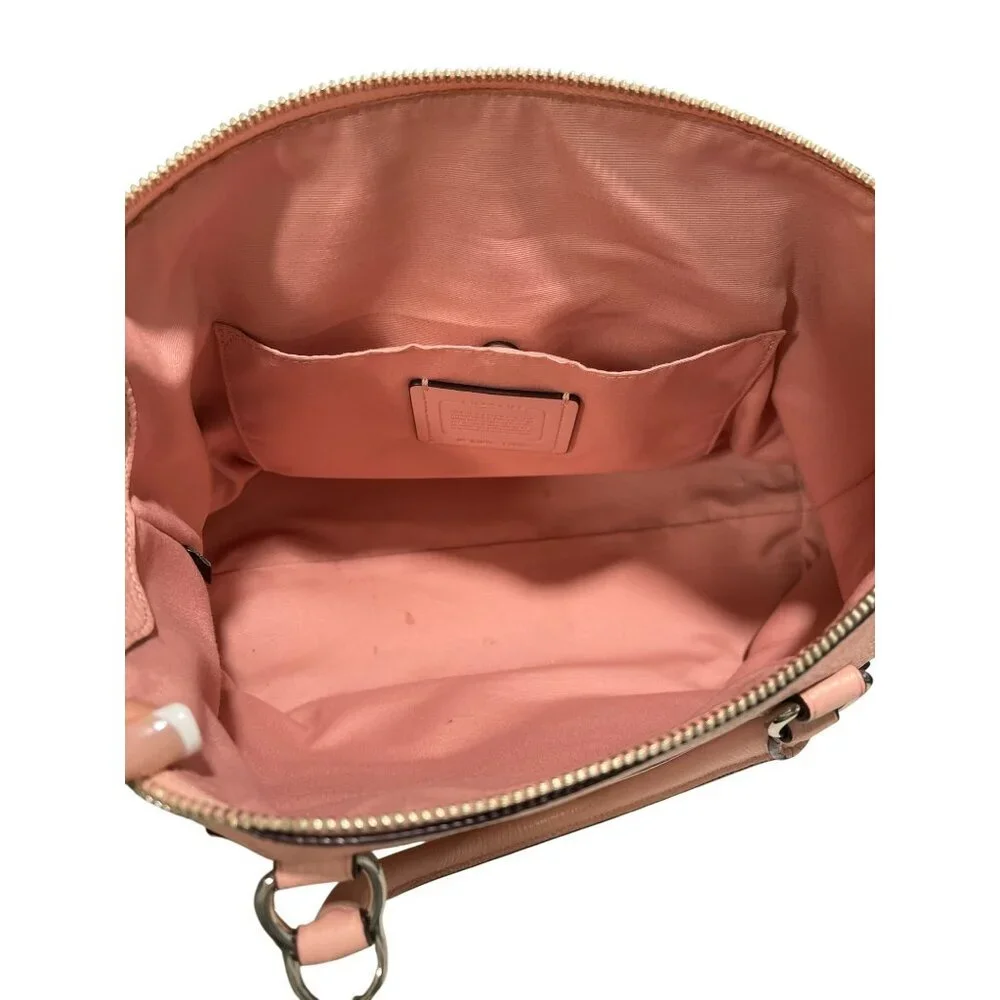 Coach Emma Leather Pink Pebbled Shoulder Tote Bag